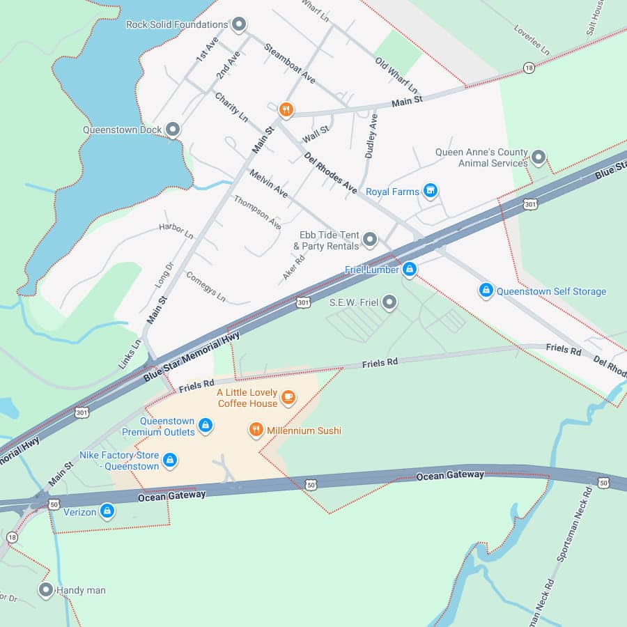 Queenstown service area map