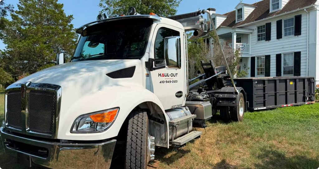 Haul-Out roll-off dumpster at a residential property in Maryland